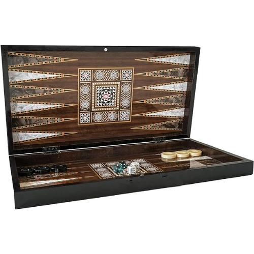 Turkish Backgammon Board Game Set Pearl Style