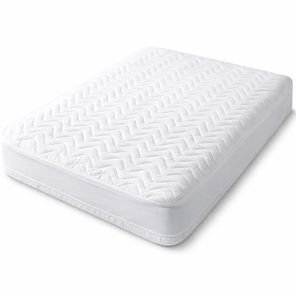 PARK & OZ Quilted Waterproof Mattress Protector,Premium Fitted Mattress Pad Cover, Noiseless Breathable Surface, Deep Pocket, Machine Washable