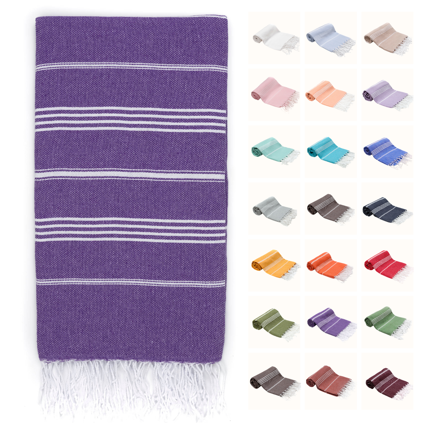 PARK & OZ Turkish Beach Towel – Oversized 100% Cotton Quick-Dry & Sand-Free Blanket 72"x40"