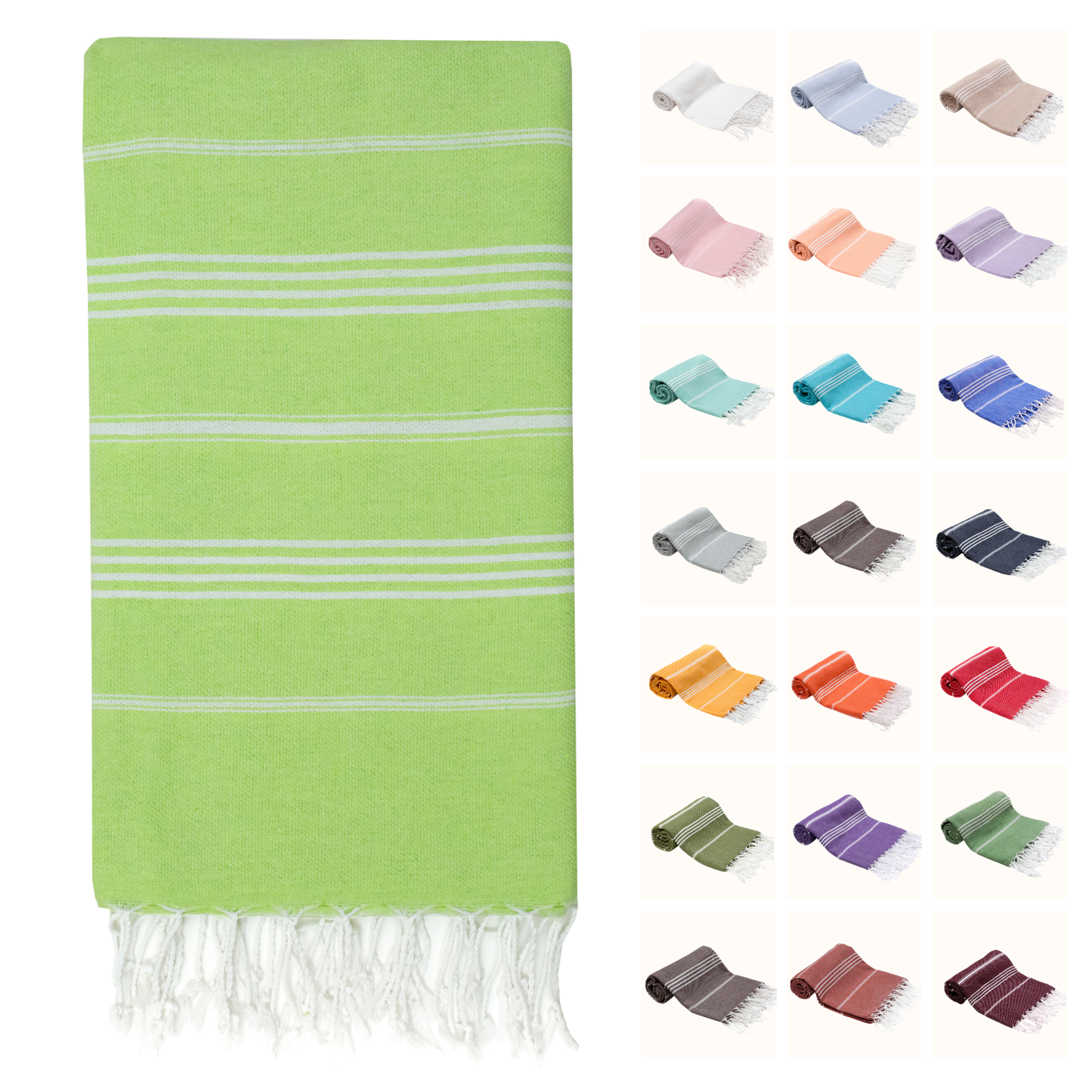 PARK & OZ Turkish Beach Towel – Oversized 100% Cotton Quick-Dry & Sand-Free Blanket 72"x40"