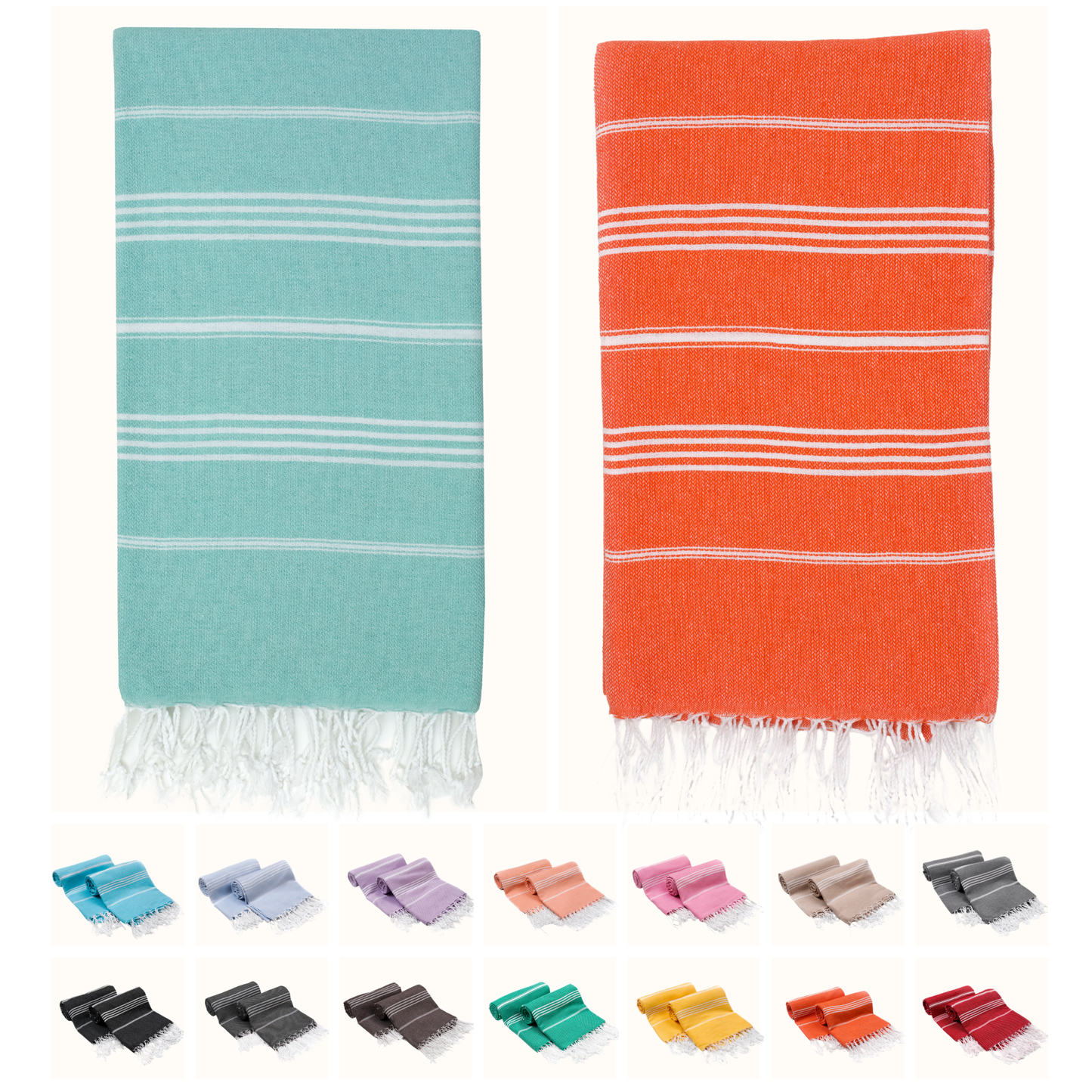PARK & OZ Pack of 2 - Turkish Beach Towels  – Oversized 100% Cotton Quick-Dry & Sand-Free Towels 72"x40"