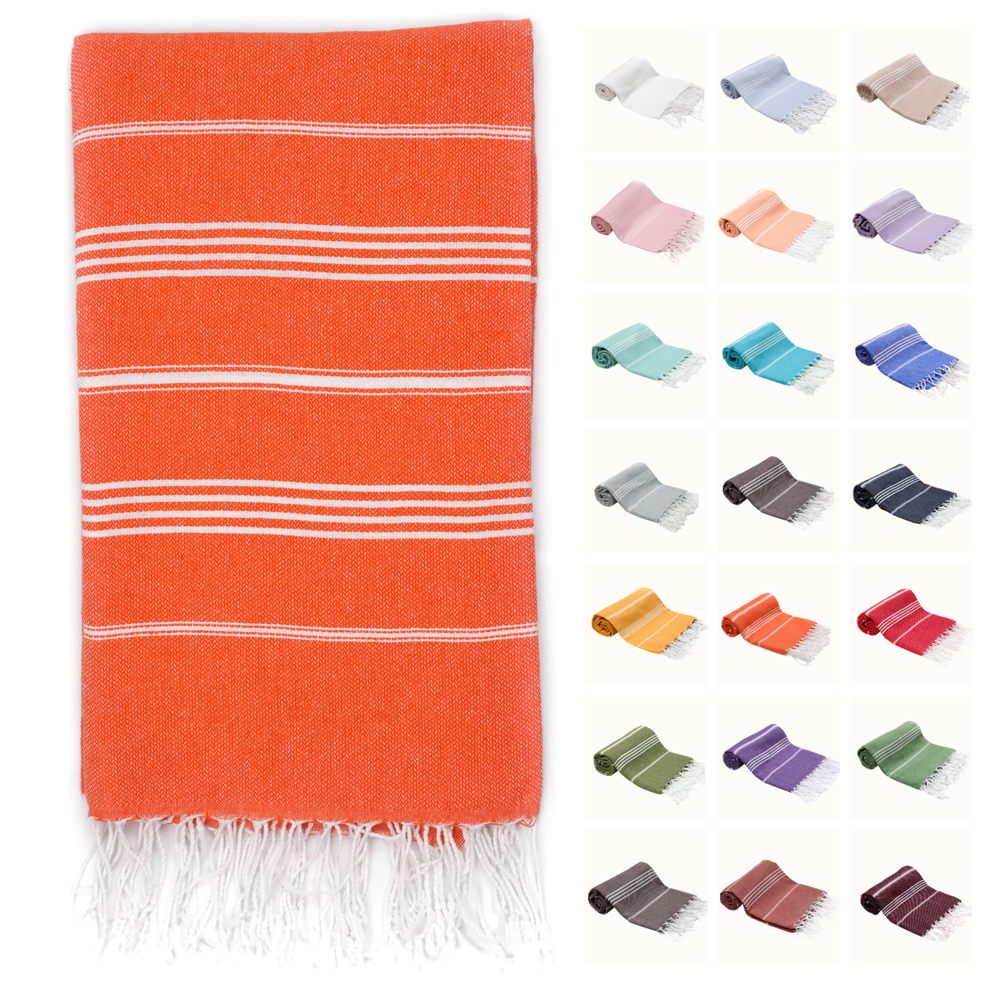 PARK & OZ Turkish Beach Towel – Oversized 100% Cotton Quick-Dry & Sand-Free Blanket 72"x40"