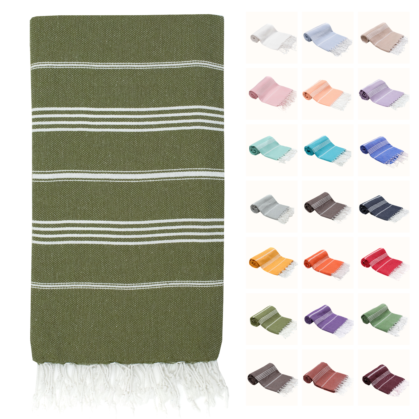 PARK & OZ Turkish Beach Towel – Oversized 100% Cotton Quick-Dry & Sand-Free Blanket 72"x40"