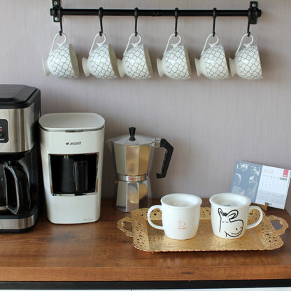 Turkish Vintage Style Entertaining Tray - 16'' x 12'' | Multi-Purpose, Non-Tarnishing, Zamak Alloy, Decorative Ottoman Style - Rectangular Serving Tray for Coffee & Beverages Gold