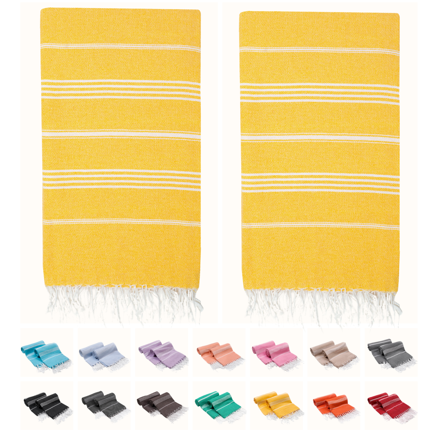 PARK & OZ Pack of 2 - Turkish Beach Towels  – Oversized 100% Cotton Quick-Dry & Sand-Free Towels 72"x40"