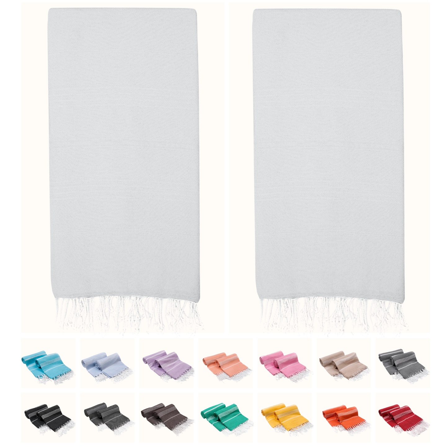 PARK & OZ Pack of 2 - Turkish Beach Towels  – Oversized 100% Cotton Quick-Dry & Sand-Free Towels 72"x40"