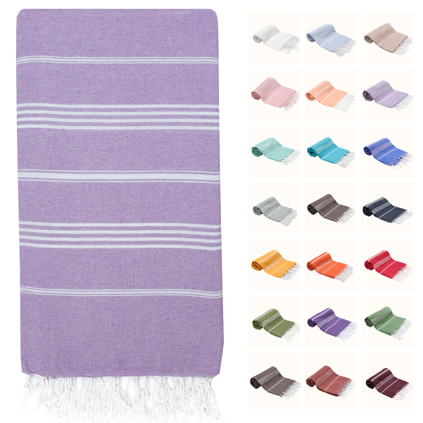 PARK & OZ Turkish Beach Towel – Oversized 100% Cotton Quick-Dry & Sand-Free Blanket 72"x40"