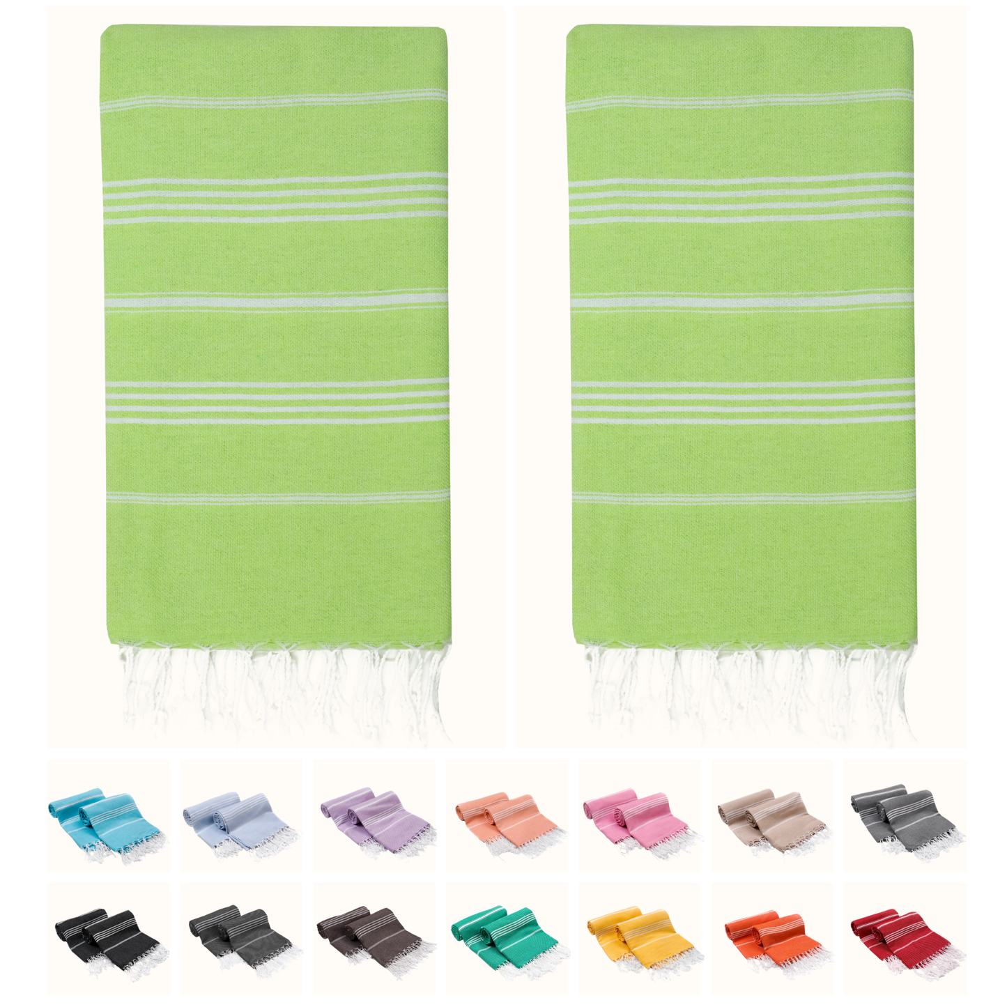 PARK & OZ Pack of 2 - Turkish Beach Towels  – Oversized 100% Cotton Quick-Dry & Sand-Free Towels 72"x40"