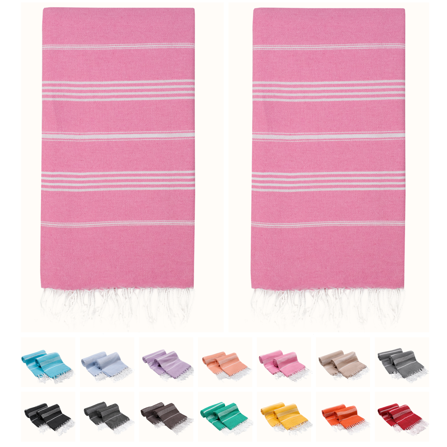 PARK & OZ Pack of 2 - Turkish Beach Towels  – Oversized 100% Cotton Quick-Dry & Sand-Free Towels 72"x40"