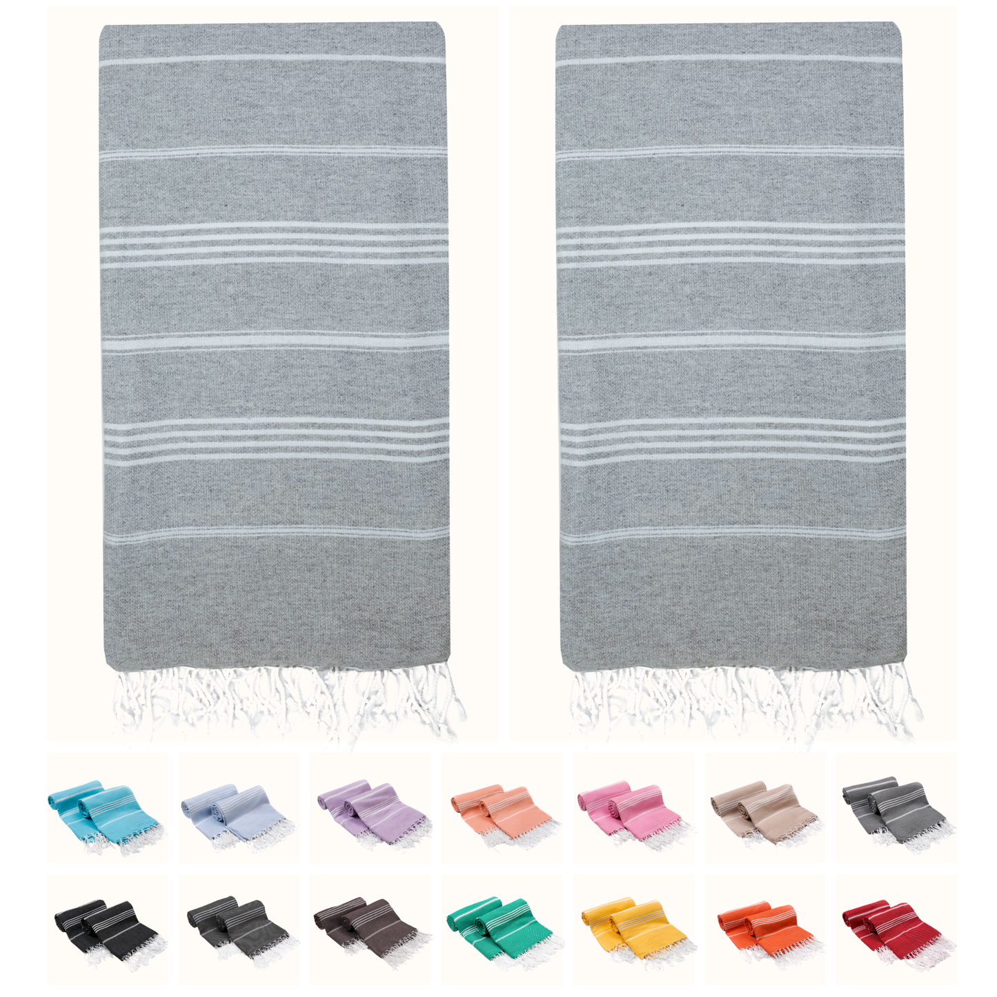 PARK & OZ Pack of 2 - Turkish Beach Towels  – Oversized 100% Cotton Quick-Dry & Sand-Free Towels 72"x40"