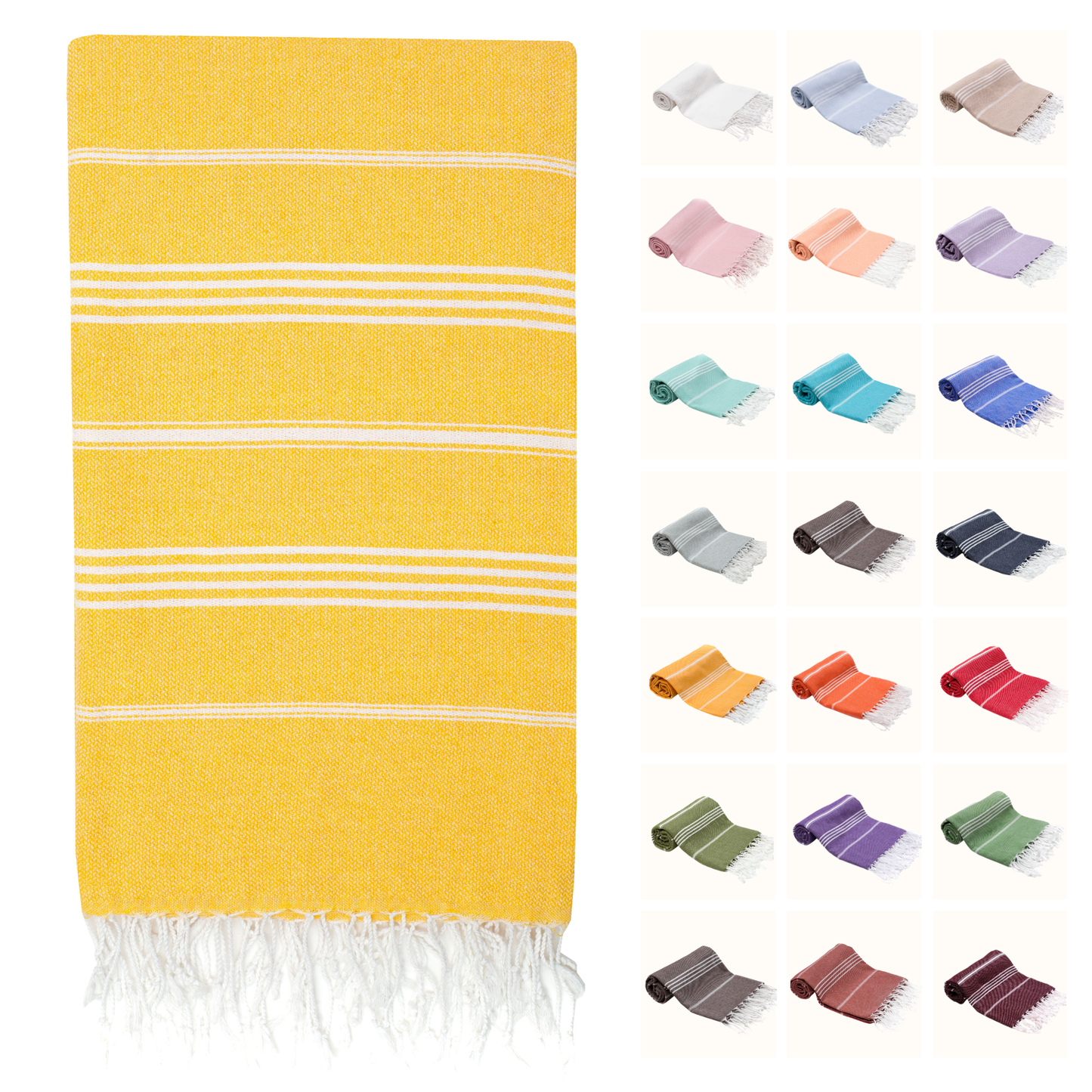PARK & OZ Turkish Beach Towel – Oversized 100% Cotton Quick-Dry & Sand-Free Blanket 72"x40"