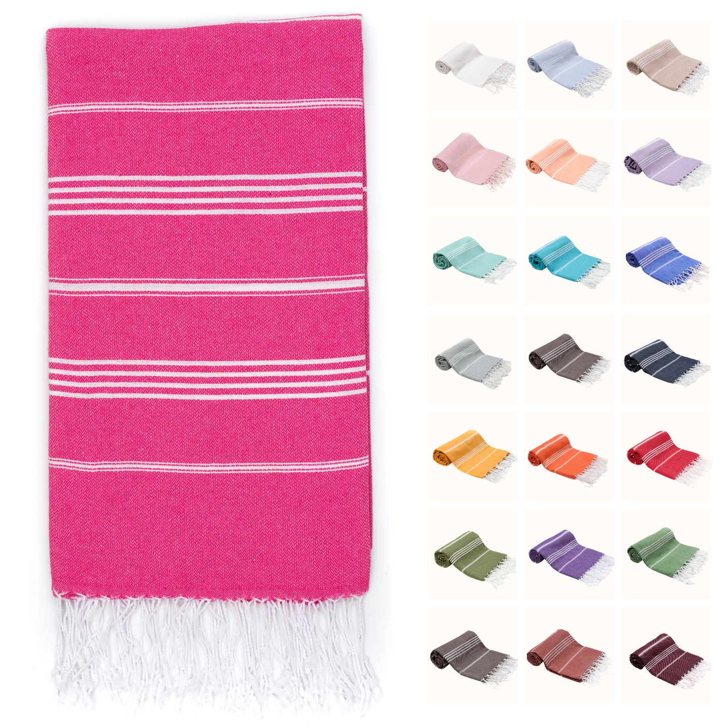 PARK & OZ Turkish Beach Towel – Oversized 100% Cotton Quick-Dry & Sand-Free Blanket 72"x40"