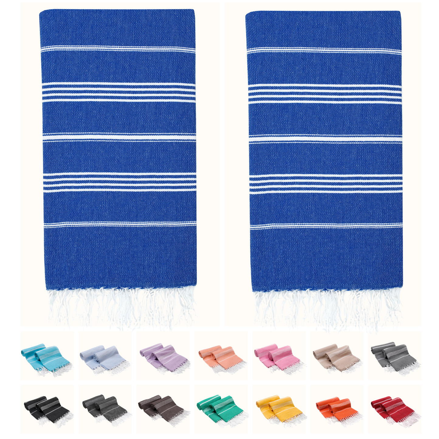 PARK & OZ Pack of 2 - Turkish Beach Towels  – Oversized 100% Cotton Quick-Dry & Sand-Free Towels 72"x40"