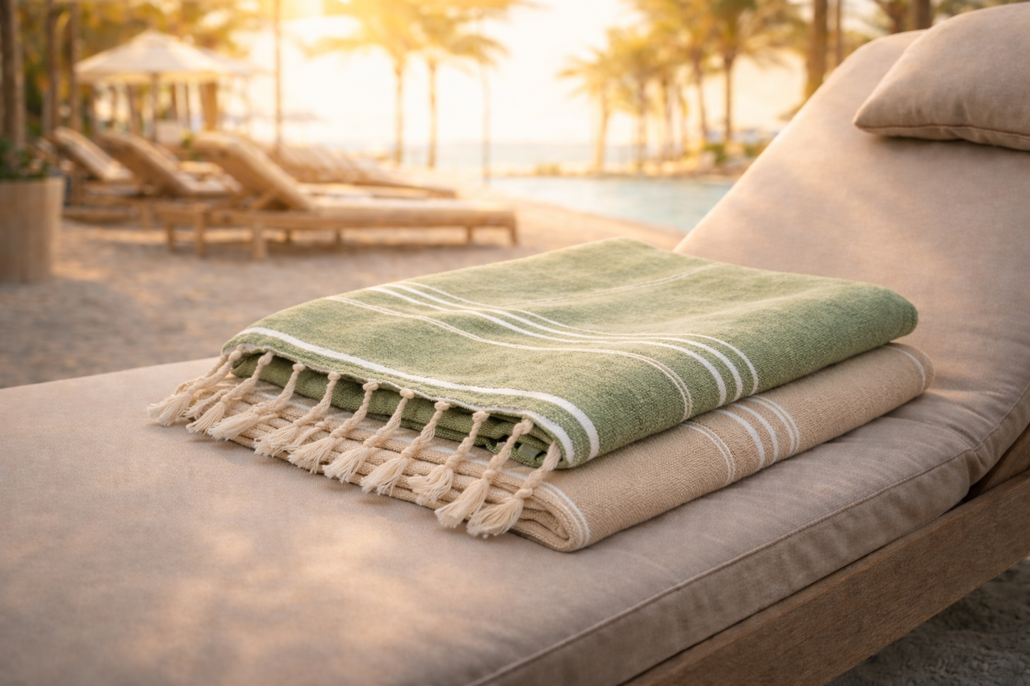 PARK & OZ Pack of 2 - Turkish Beach Towels  – Oversized 100% Cotton Quick-Dry & Sand-Free Towels 72"x40"