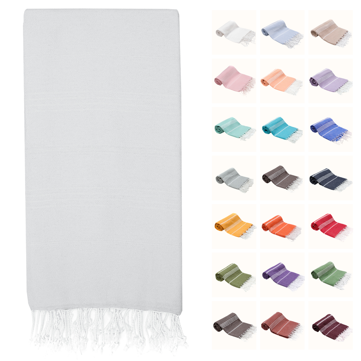 PARK & OZ Turkish Beach Towel – Oversized 100% Cotton Quick-Dry & Sand-Free Blanket 72"x40"
