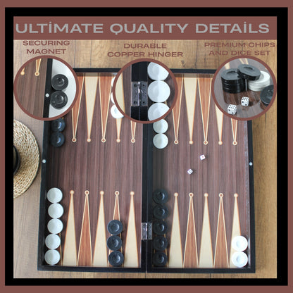 Turkish Backgammon Board Game Set Classic Style