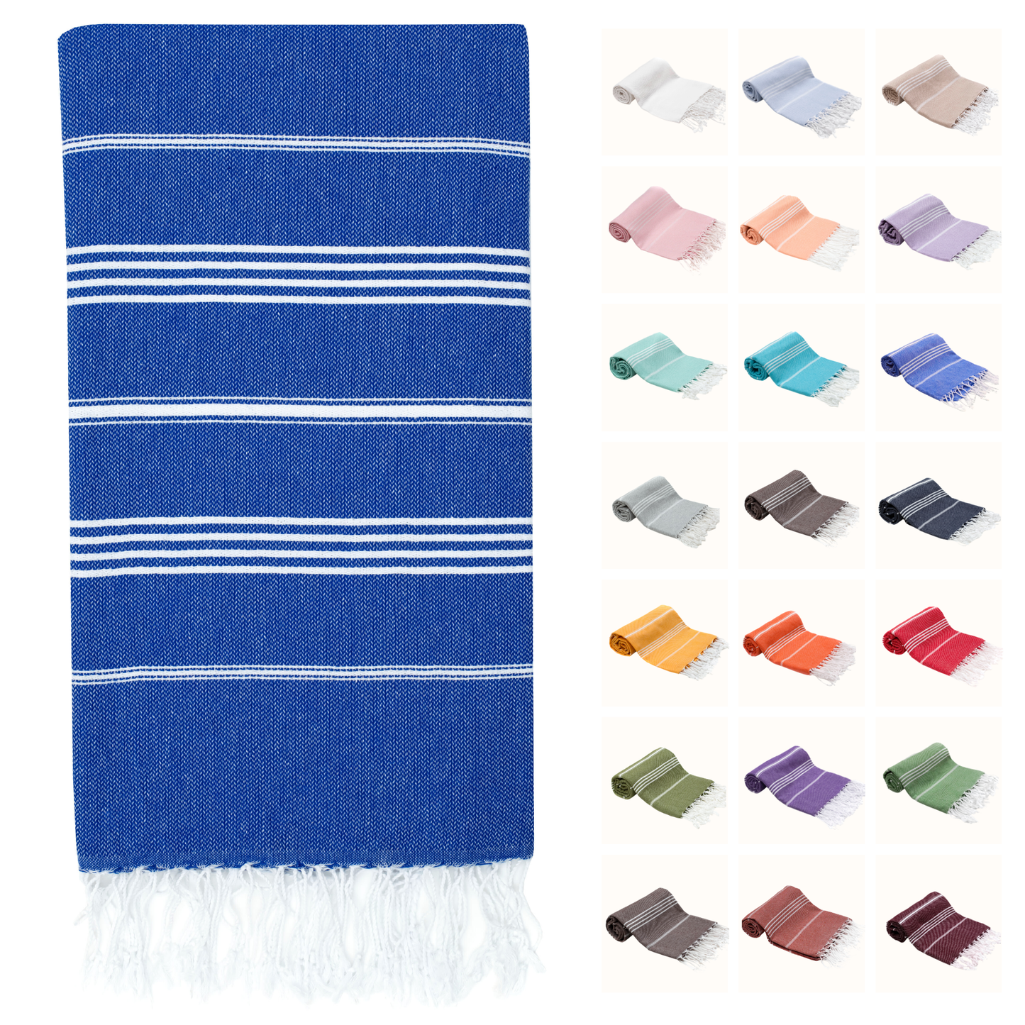 PARK & OZ Turkish Beach Towel – Oversized 100% Cotton Quick-Dry & Sand-Free Blanket 72"x40"