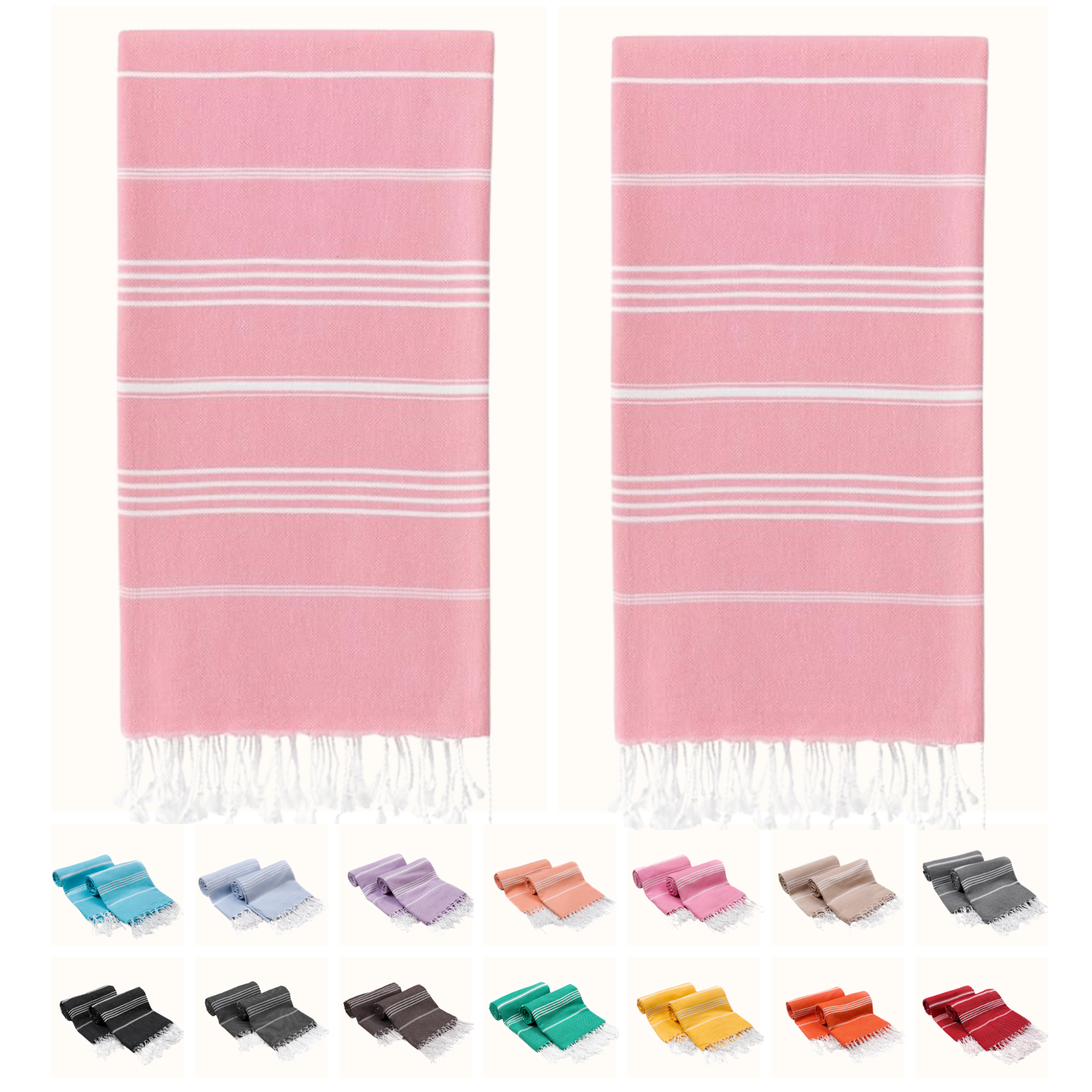 PARK & OZ Pack of 2 - Turkish Beach Towels  – Oversized 100% Cotton Quick-Dry & Sand-Free Towels 72"x40"
