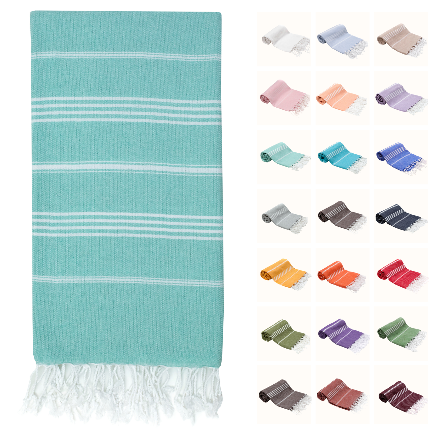 PARK & OZ Turkish Beach Towel – Oversized 100% Cotton Quick-Dry & Sand-Free Blanket 72"x40"