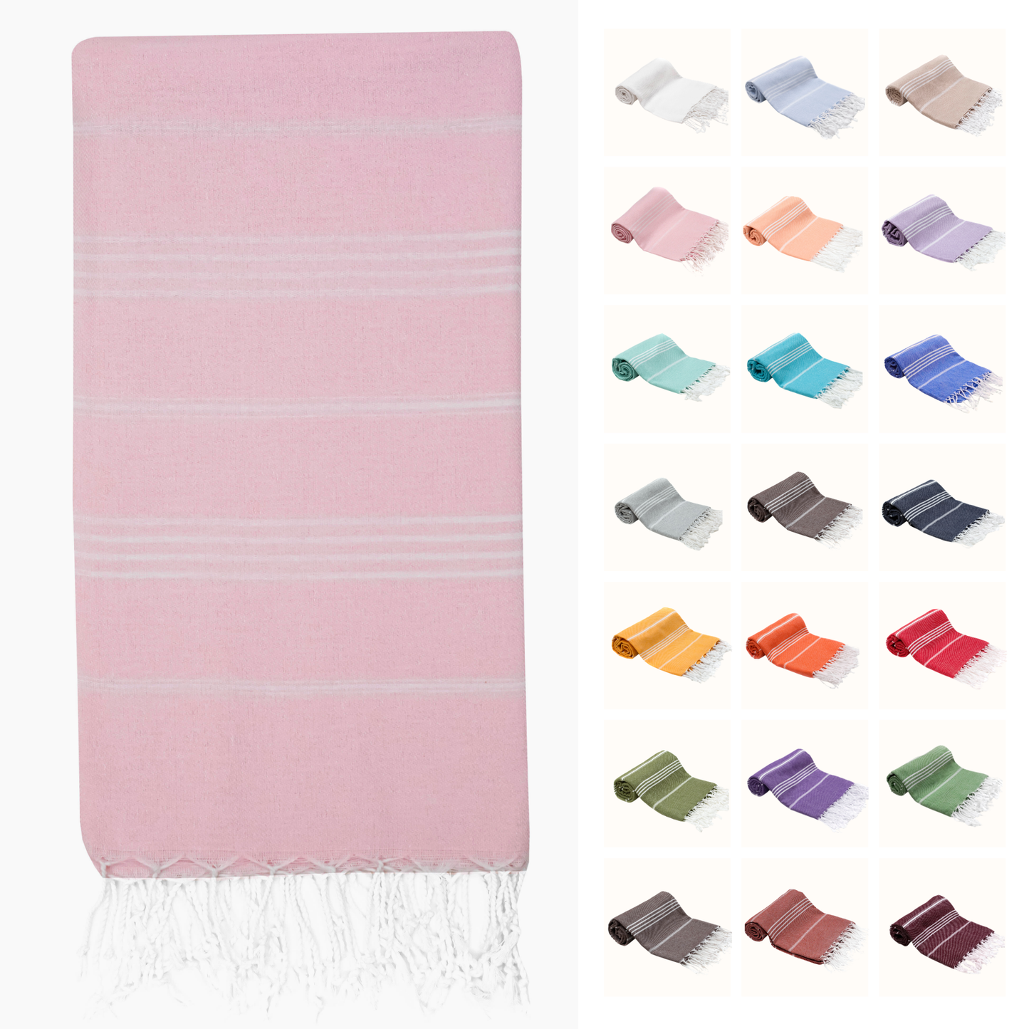 PARK & OZ Turkish Beach Towel – Oversized 100% Cotton Quick-Dry & Sand-Free Blanket 72"x40"