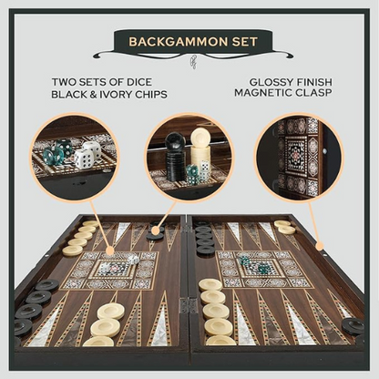 Turkish Backgammon Board Game Set