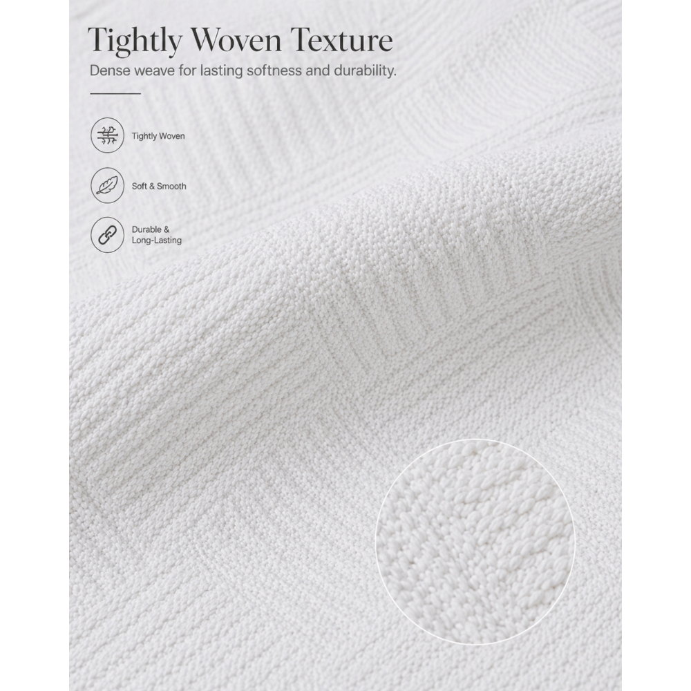 PARK & OZ Turkish Cotton Coverlet, 79 x 91 Inches, Checkerboard Textured Bedspread, Breathable Tightly Woven Bedding Layer, Made in Turkey (GREEN CLAY)