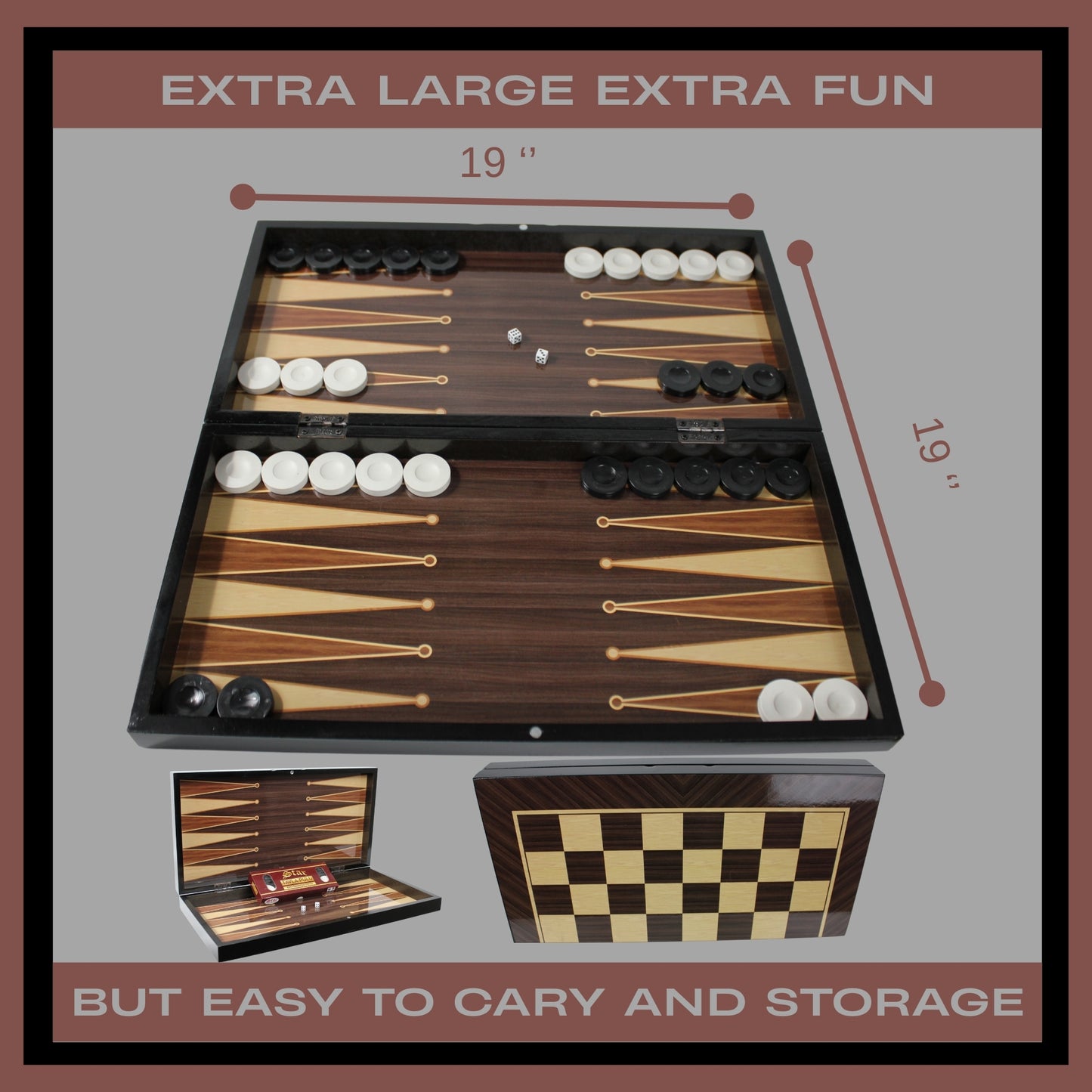 Turkish Backgammon Board Game Set Classic Style