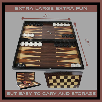 Turkish Backgammon Board Game Set Classic Style