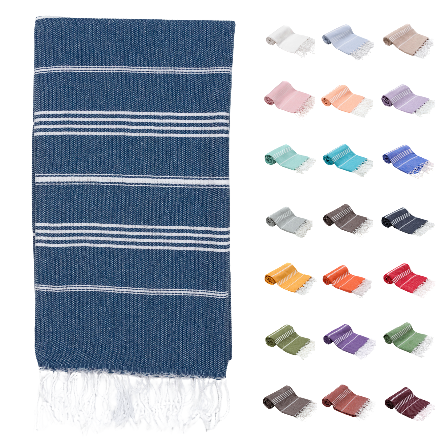 PARK & OZ Turkish Beach Towel – Oversized 100% Cotton Quick-Dry & Sand-Free Blanket 72"x40"