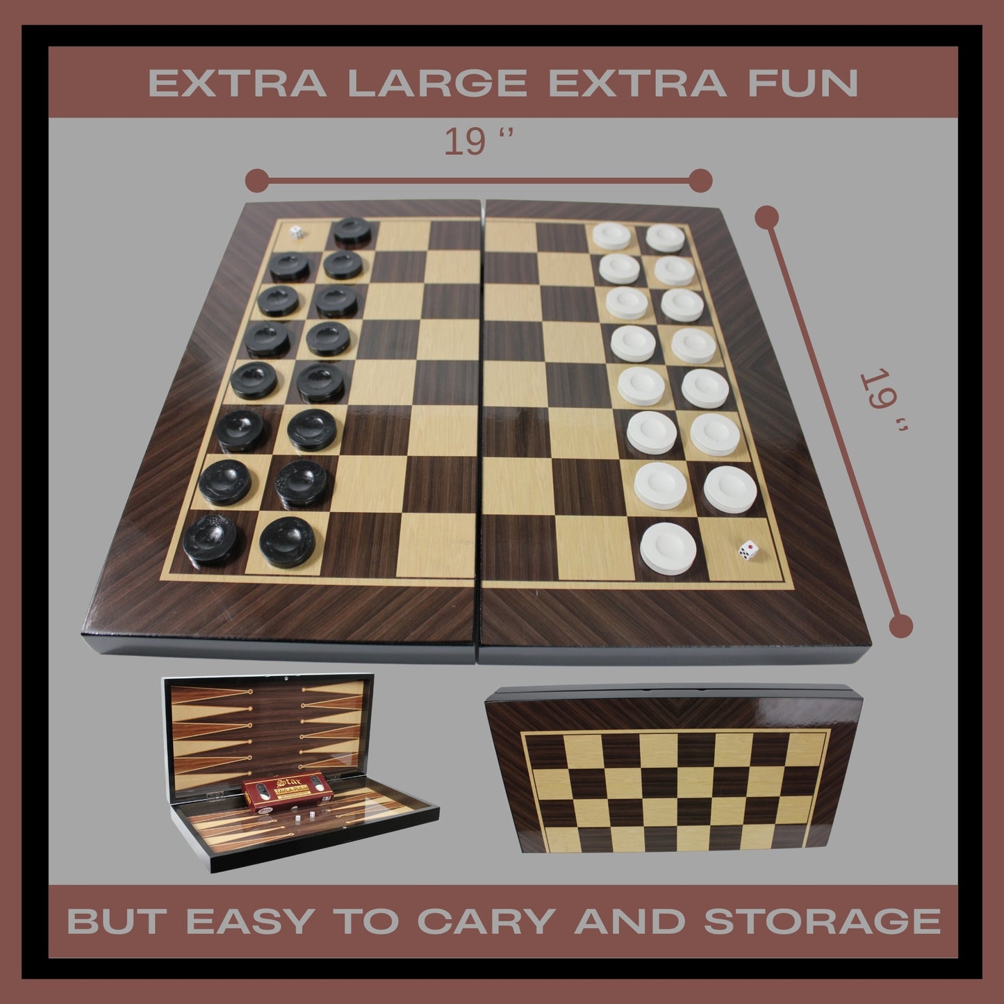 Turkish Backgammon Board Game Set Classic Style