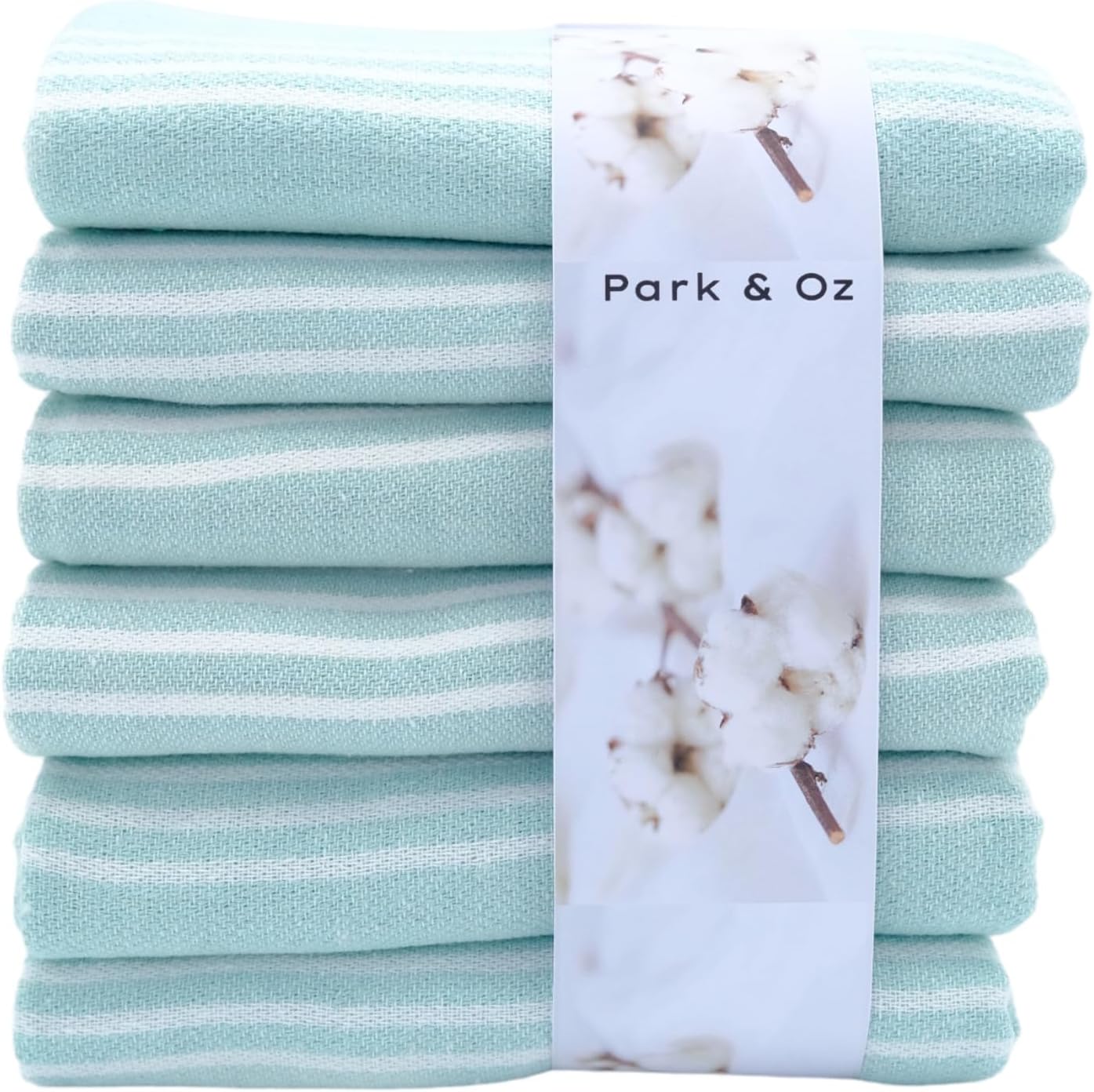 PARK & OZ Pack of 6 - Turkish Beach Towels – Oversized 100% Cotton Quick-Dry & Sand-Free Towels 72"x40"