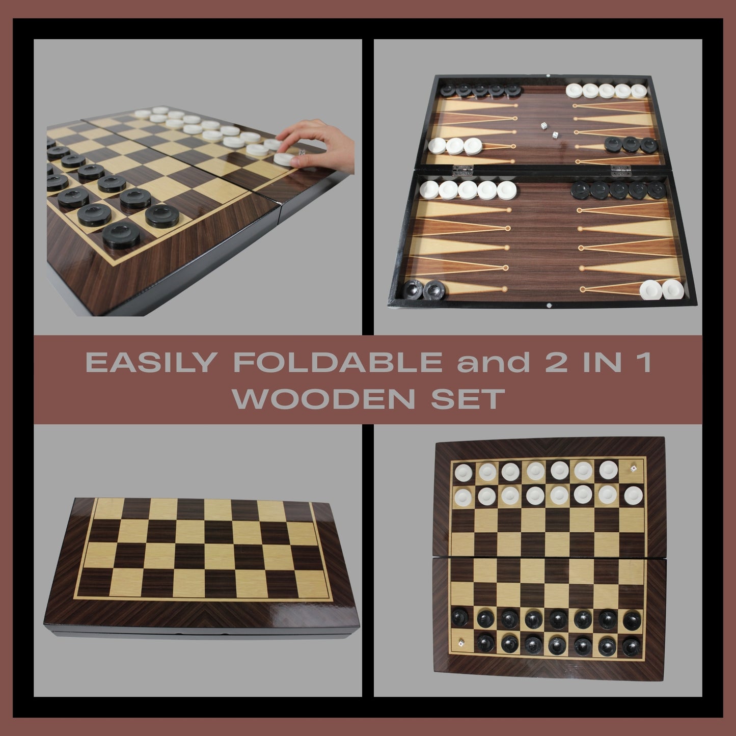 Turkish Backgammon Board Game Set Classic Style