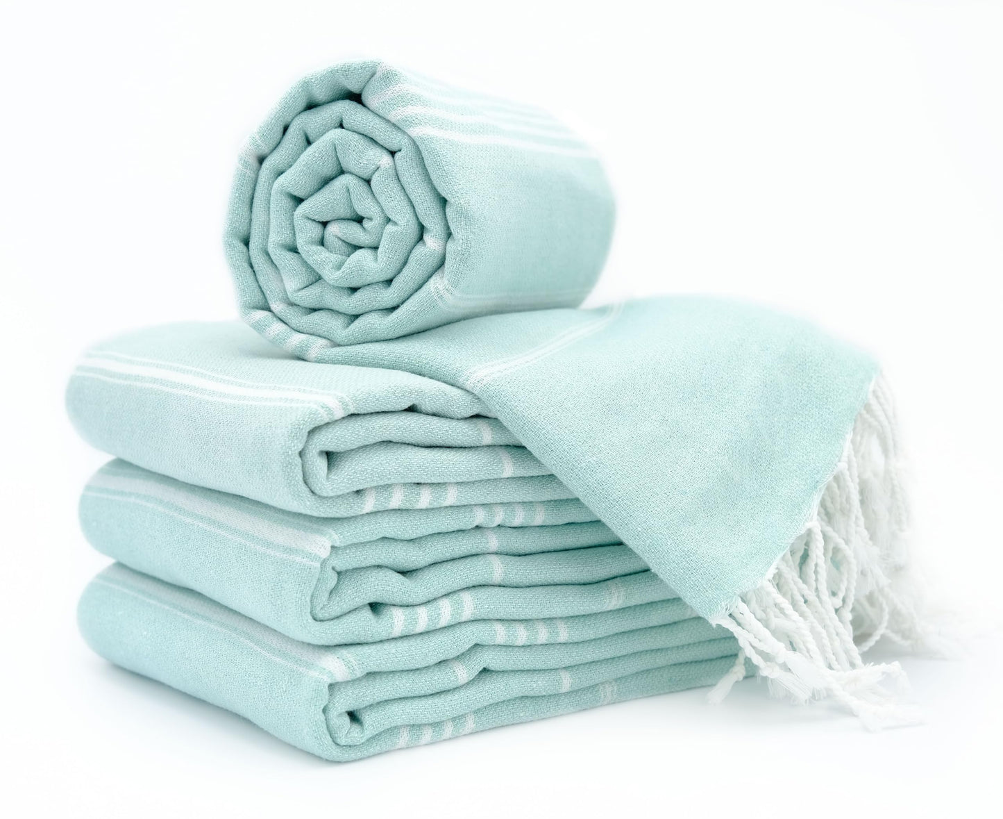 PARK & OZ Pack of 4 - Turkish Beach Towels – Oversized 100% Cotton Quick-Dry & Sand-Free Blanket 72" x 40"
