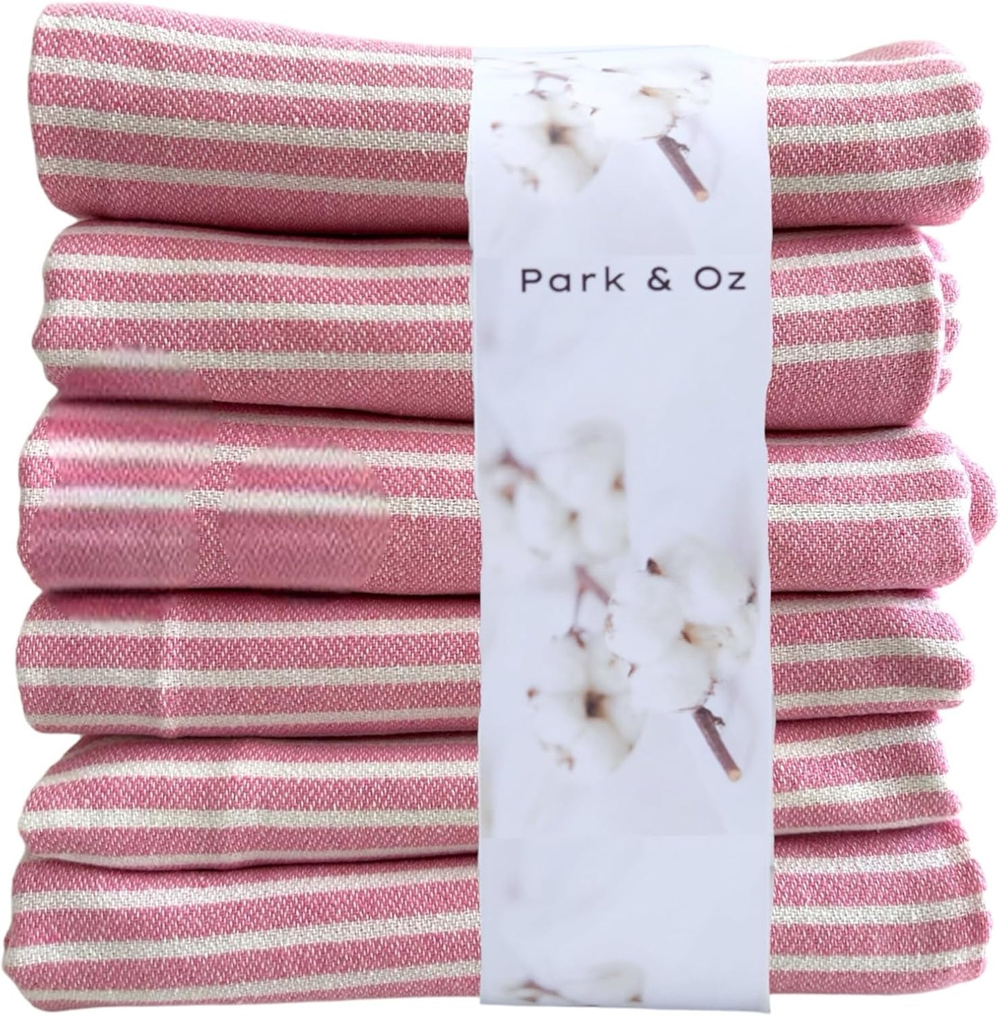 PARK & OZ Pack of 6 - Turkish Beach Towels – Oversized 100% Cotton Quick-Dry & Sand-Free Towels 72"x40"