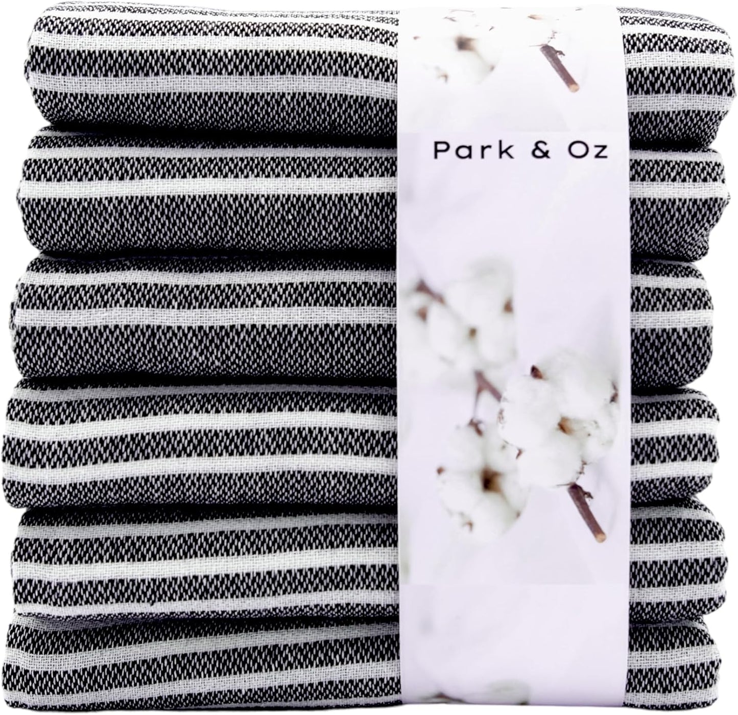 PARK & OZ Pack of 6 - Turkish Beach Towels – Oversized 100% Cotton Quick-Dry & Sand-Free Towels 72"x40"