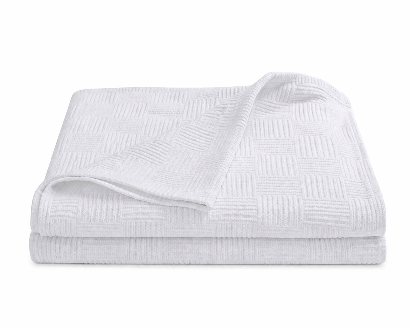 PARK & OZ Turkish Cotton Coverlet, 79 x 91 Inches, Checkerboard Textured Bedspread, Breathable Tightly Woven Bedding Layer, Made in Turkey (GREEN CLAY)