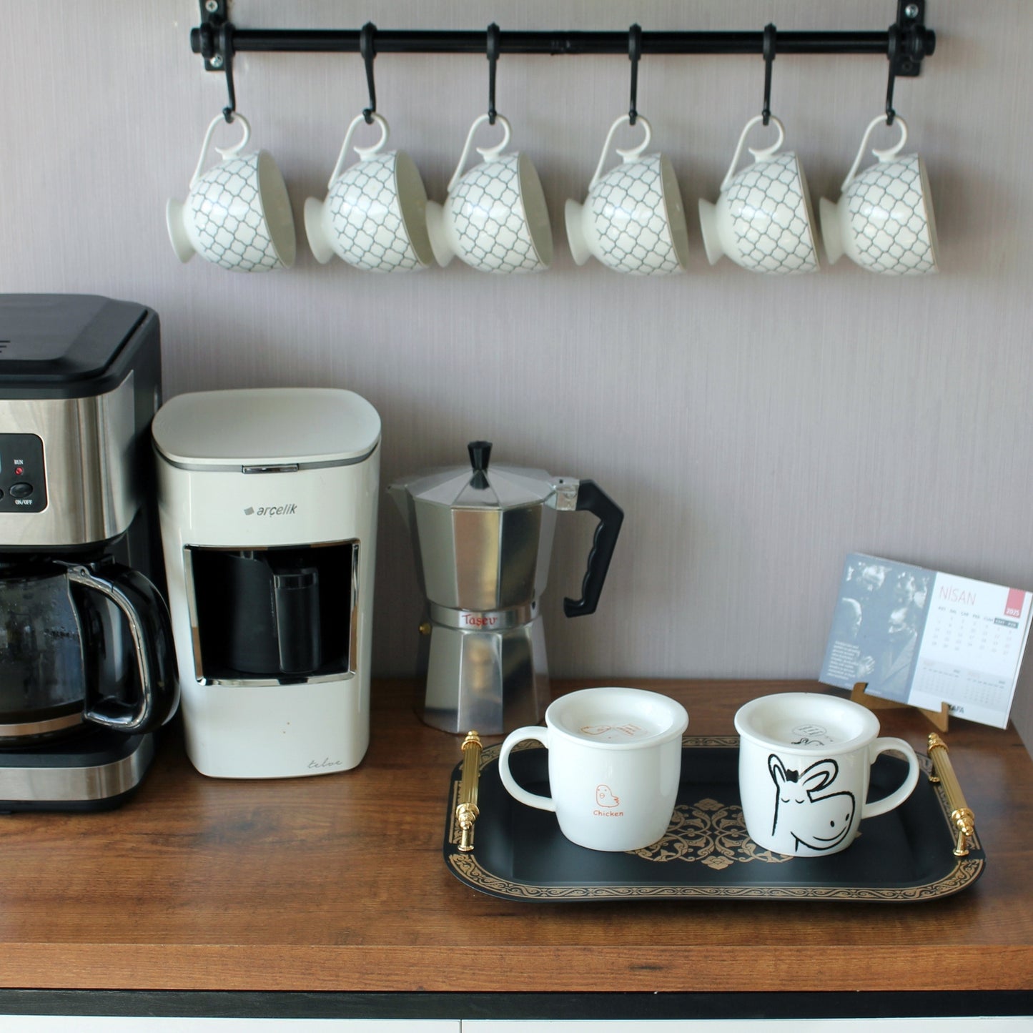 Set of 2 Modern Elegant Large Serving Tray, Rectangle Decorative Tray