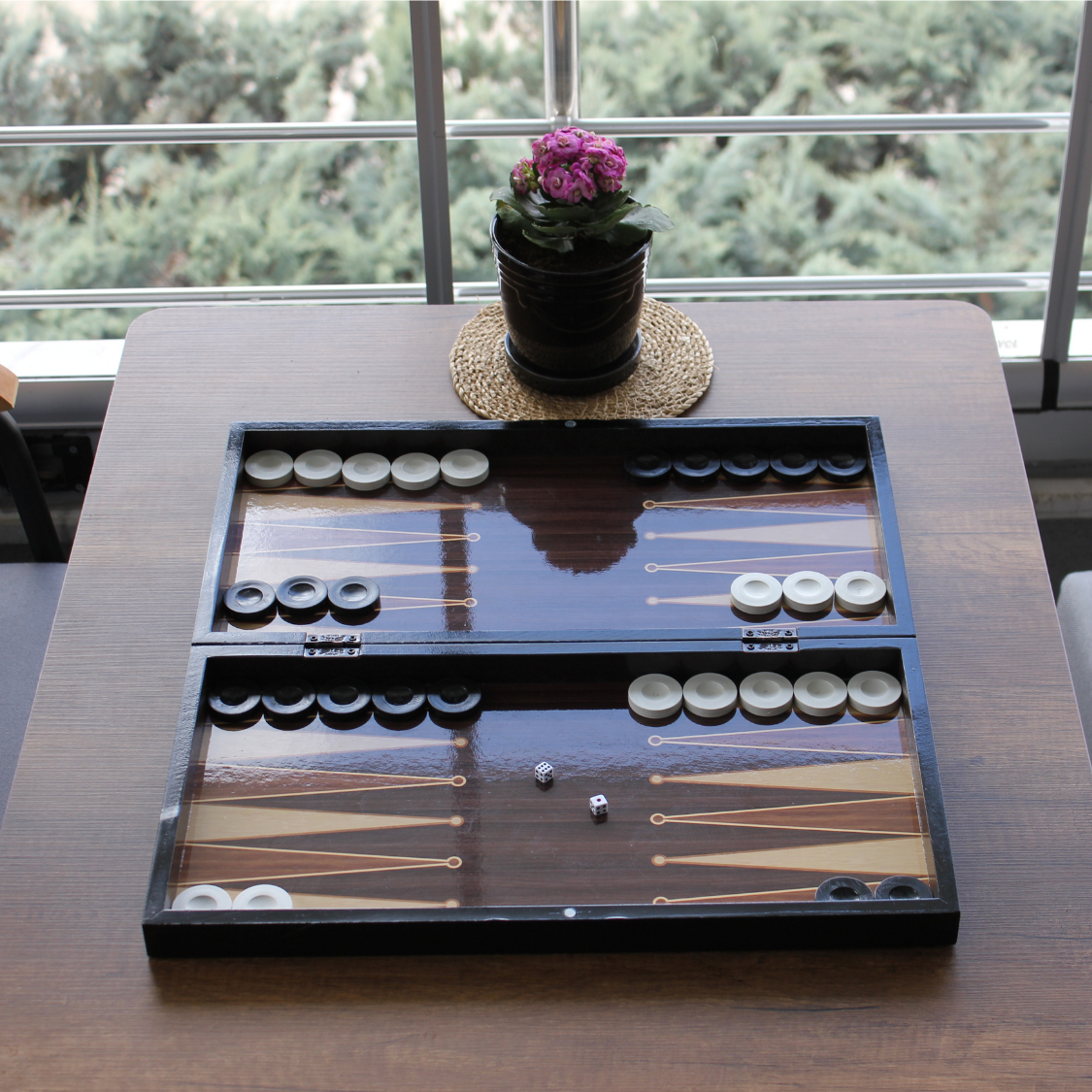 PARK & OZ Premium Turkish Backgammon and Checkers Set 19 Inch Handmade  (WALNUT)