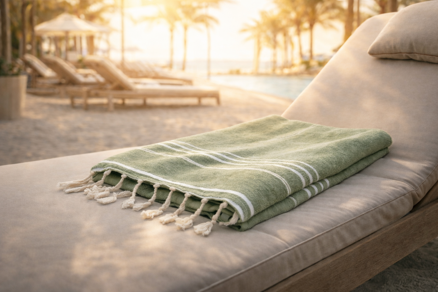PARK & OZ Turkish Beach Towel – Oversized 100% Cotton Quick-Dry & Sand-Free Blanket 72"x40"