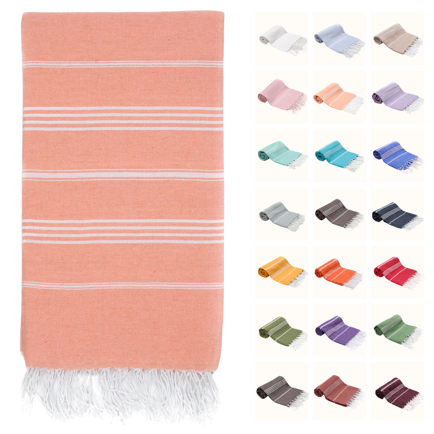 PARK & OZ Turkish Beach Towel – Oversized 100% Cotton Quick-Dry & Sand-Free Blanket 72"x40"