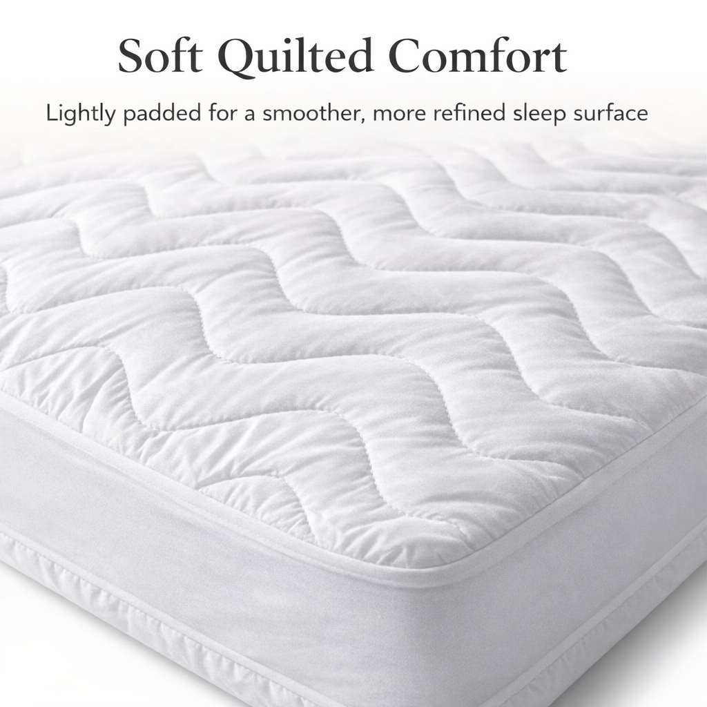 PARK & OZ Quilted Waterproof Mattress Protector,Premium Fitted Mattress Pad Cover, Noiseless Breathable Surface, Deep Pocket, Machine Washable