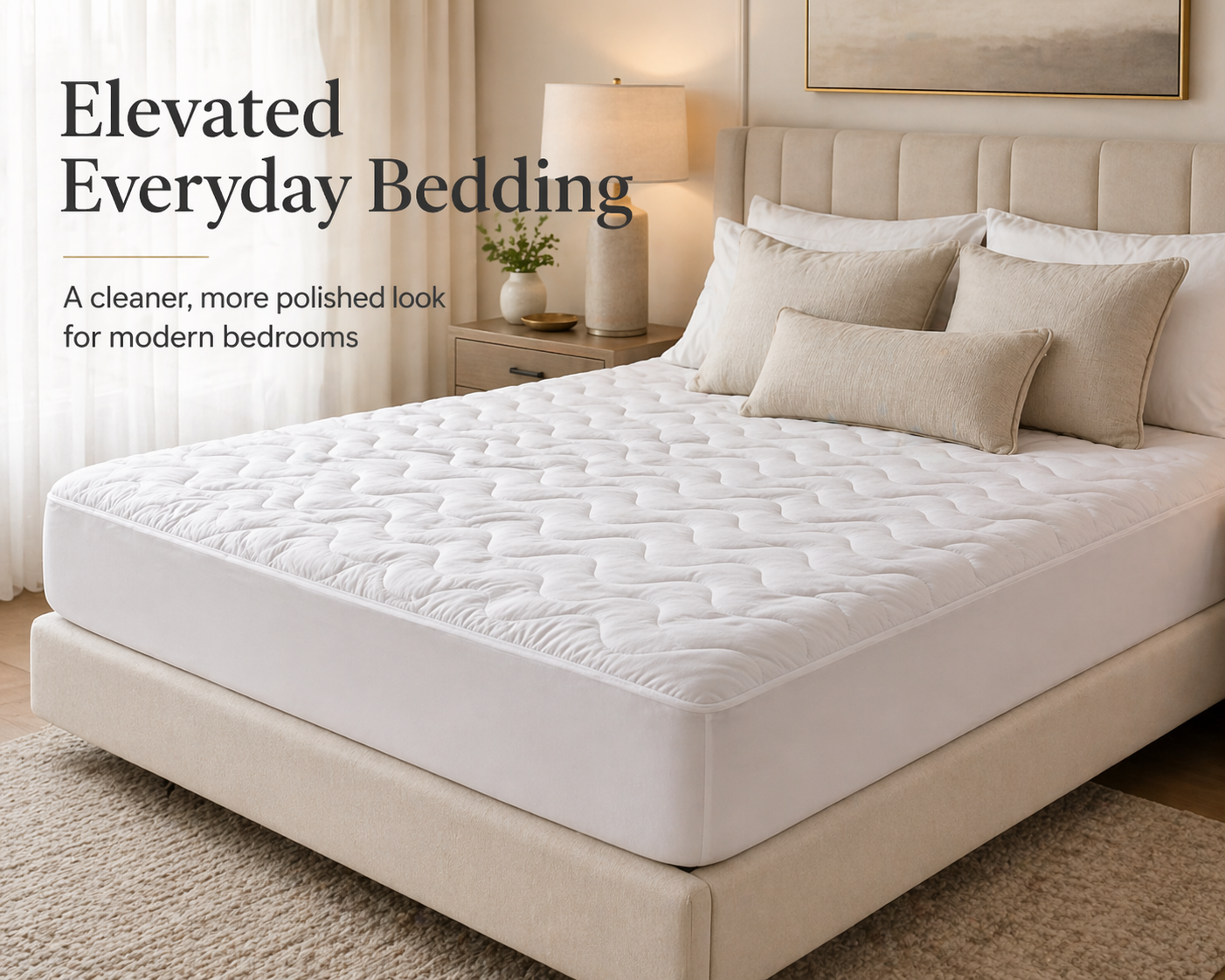 PARK & OZ Quilted Waterproof Mattress Protector,Premium Fitted Mattress Pad Cover, Noiseless Breathable Surface, Deep Pocket, Machine Washable