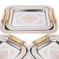 Set of 2 Modern Elegant Large Serving Tray, Rectangle Decorative Tray