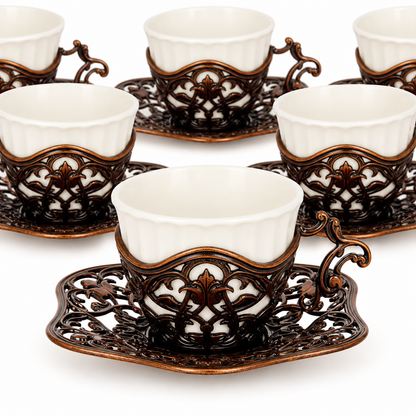 Acar SET631AB Elisa antique copper-tone coffee set — AI-assisted detail view