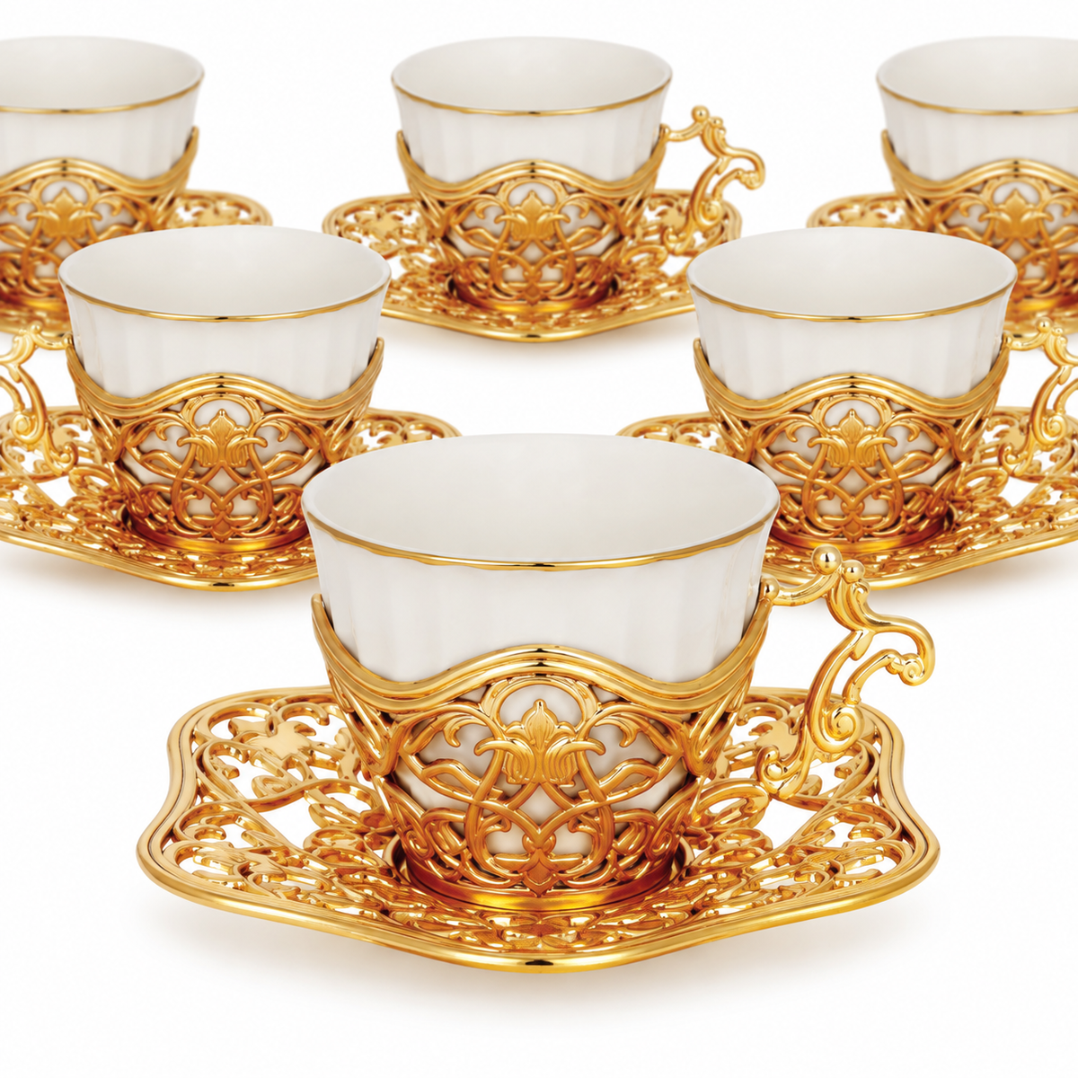 Acar SET631SA Elisa gold-tone coffee set — AI-assisted detail view
