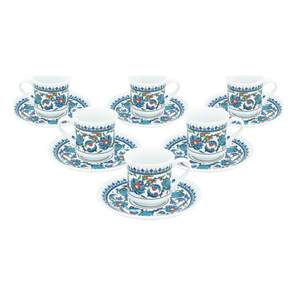 6-Person Coffee Presentation Set - Porcelain - Topkapi - White - Acar catalog image