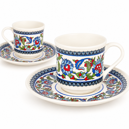 Acar SET860BE Topkapi patterned two-cup set — AI-assisted detail view