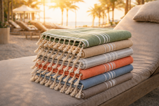 PARK & OZ Pack of 6 - Turkish Beach Towels – Oversized 100% Cotton Quick-Dry & Sand-Free Towels 72"x40"