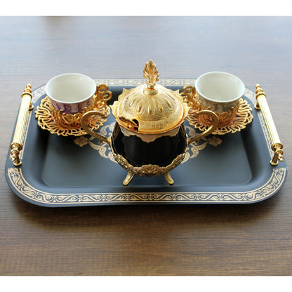 Set of 2 Modern Elegant Large Serving Tray, Rectangle Decorative Tray