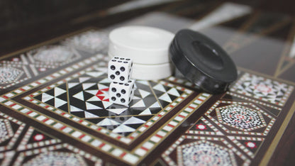 Turkish Backgammon Board Game Set Pearl Style